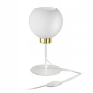 Lampy stojące - Lampka Nocna Stołowa Dekoracyjna Biała Szklana Kula White Glass L1 LED E27 - miniaturka - grafika 1