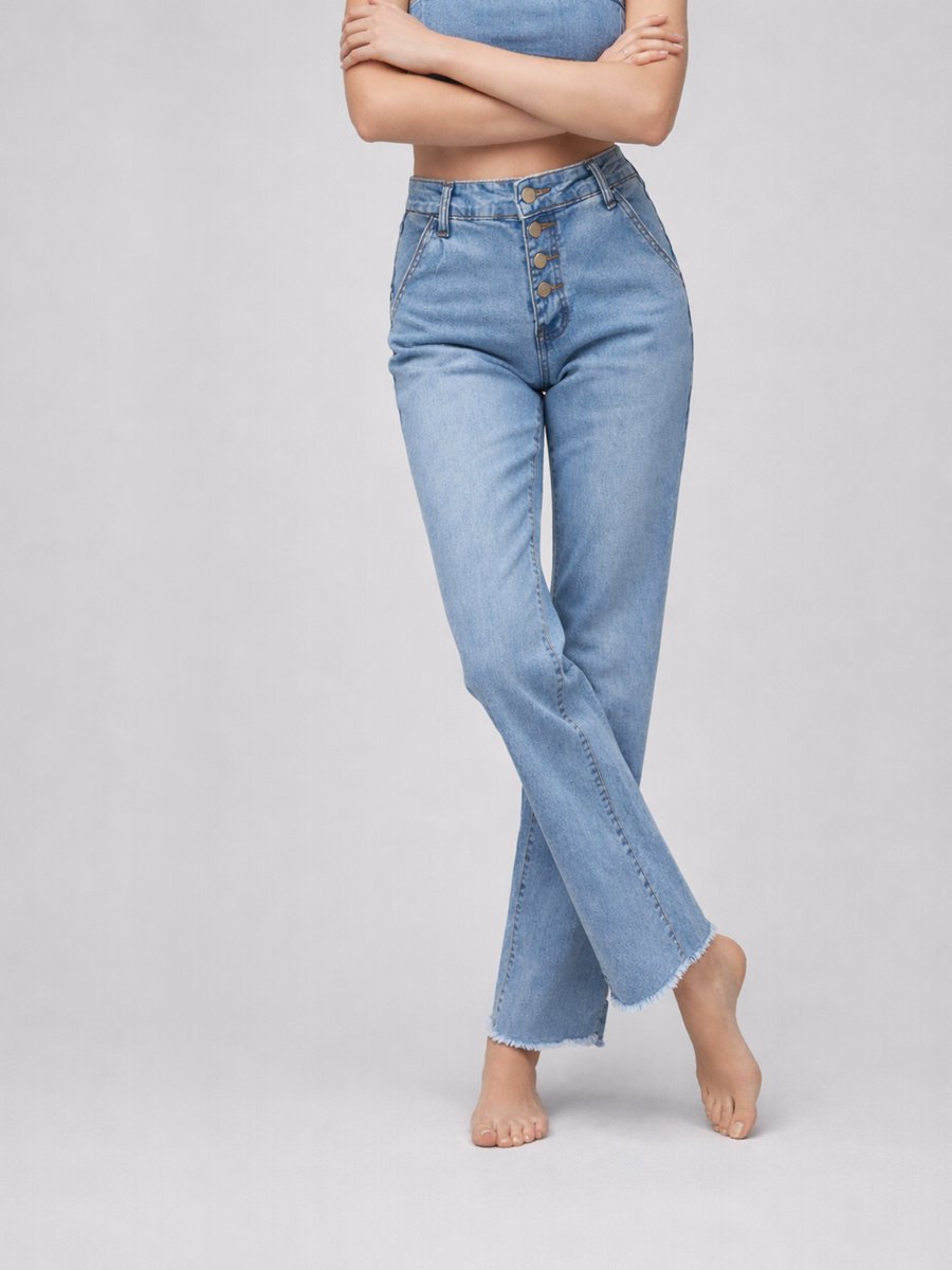 Jeansy WIDE LEG niebieski 44