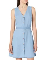 Sukienki - VERO MODA Damska minisukienka z dekoltem w kształcie litery V, jasnoniebieski (light blue denim), L - miniaturka - grafika 1