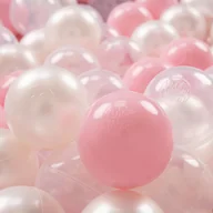 Suche baseny - KiddyMoon, plastikowe piłeczki 7cm pudrowy róż-perła-transparent 50 - miniaturka - grafika 1