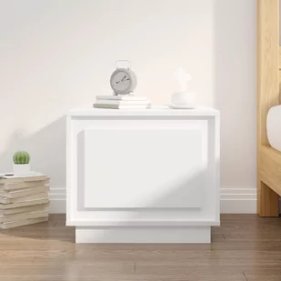 Stolik kawowy, biały o wysokim połysku, 51x50x44 cm Lumarko! - Ławy i stoliki kawowe - miniaturka - grafika 1