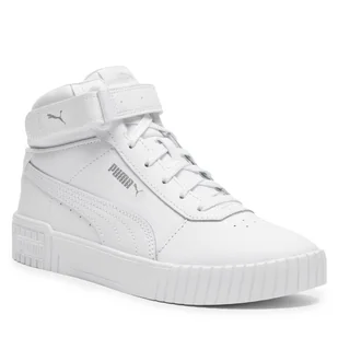 Sneakersy Puma Carina Mid Jr 38737602 Biały - Buty dla chłopców - miniaturka - grafika 1