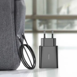 Baseus szybka ładowarka sieciowa USB Typ C Power Delivery 18 W 3 A + kabel USB Typ C - Lightning 2,4 A 1 m biały (TZCCFS-X02) - Ładowarki do telefonów - miniaturka - grafika 12