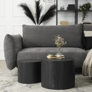 Zestaw Stolików Kawowych LEILA 38 cm/48 cm Czarny Loft - Ławy i stoliki kawowe Zestaw Stolików Kawowych LEILA 38 cm/48 cm Czarny Loft - Ławy i stoliki kawowe - miniaturka - grafika 1