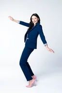 Komplety damskie - Komplet garnitur damski Deep Blue z dresówki - miniaturka - grafika 1