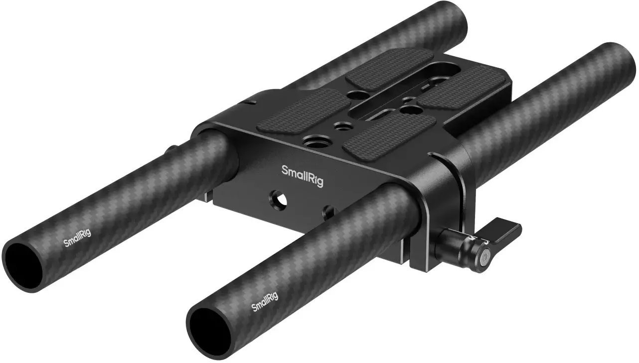 SmallRig 5609, Mounting plate, Black, Carbon fibre, Silicone, 1/4, 3/8