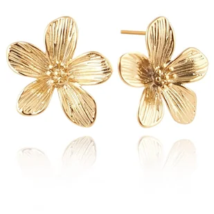 Kolczyki ze stali szlachetnej platerowane 14k złotem, sztyft KST3241 - Kolczyki - miniaturka - grafika 1