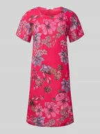 Sukienki - Sukienka lniana o długości do kolan z okrągłym dekoltem - miniaturka - grafika 1