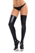Pończochy - Glossy Shiny Wetlook stockings LOTIS czarny (kolor czarny, rozmiar L) - miniaturka - grafika 1