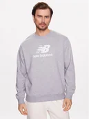 Bluzy męskie - New Balance Bluza MT31538 Szary Relaxed Fit - miniaturka - grafika 1