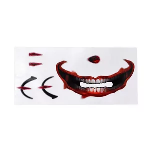 Tatuaż Zmywalny Na Twarz Straszny Klaun Halloween - Balony i akcesoria - miniaturka - grafika 1