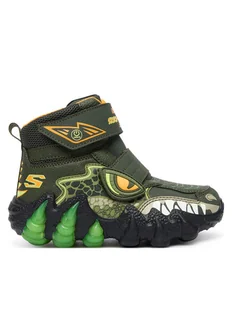 Skechers Śniegowce Skech-O-Saurus Lights 2.0 400122L OLV Khaki - Buty dla chłopców - miniaturka - grafika 1