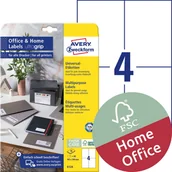 Etykiety do drukarek - Avery Zweckform 6124 adresu stiketten (A4, mat, 40 etykiety, 105 X 148 MM) 10 arkuszy papieru Biały 6124 - miniaturka - grafika 1