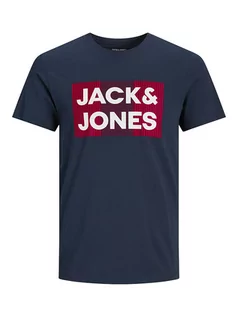 Koszulki męskie - Jack & Jones Koszulka w kolorze granatowym - grafika 1