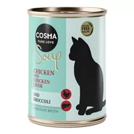Mokra karma dla kotów - Megapakiet Cosma Soup, 24 x 100 g - Filet z kurczaka z wątróbką drobiową i brokułami - miniaturka - grafika 1