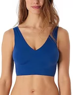 Biustonosze - Schiesser Damski biustonosz z wyjmowanymi wkładkami Invisible Soft biustonosz treningowy, niebieski, normalny, niebieski, 44 - miniaturka - grafika 1