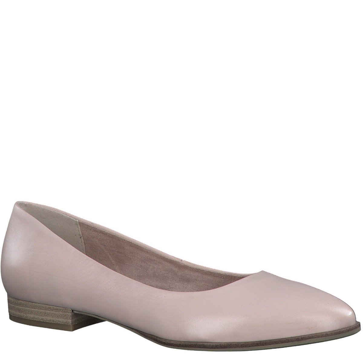 Baleriny damskie skórzane płaskie różowe Marco Tozzi 22105-42-37