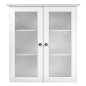 Szafki łazienkowe - Teamson Home Szafka Ścienna Łazienkowa Connor z 2 Szklanymi Drzwiami Biała ELG-581 - miniaturka - grafika 1