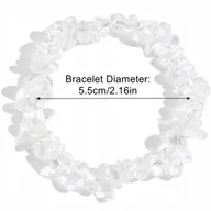 Bransoletki - Biała Przezroczysta Bransoletka Kamień Regulacja Elastyczna Ręcznie Robiona - miniaturka - grafika 1