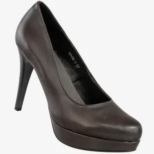 Szpilki Damskie Ekoskóra Buty Na Obcasie Jezzi Szare DA49-1 Szary 37 - Czółenka - miniaturka - grafika 1