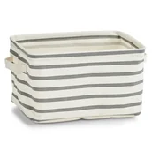 Pudła i pojemniki do przechowywania - Zeller Koszyk do przechowywania STRIPES "M" kolor szary B07DVX65J5 - miniaturka - grafika 1
