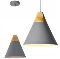 Lampy sufitowe - Lampa Wisząca Metal Drewno Loft Scandi A - miniaturka - grafika 1