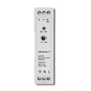 Qoltec Zasilacz Na Szynę Din 24W 24V 1A Biały Slim - Pozostałe akcesoria sieciowe - miniaturka - grafika 3