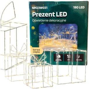 Prezenty świecące 190led biały ciepły - Ozdoby bożonarodzeniowe - miniaturka - grafika 1