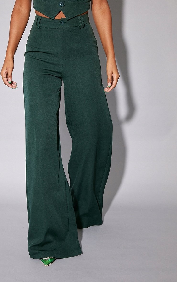 PRETTYLITTLETHING SPODNIE ZIELONE PROSTE 32 EJT