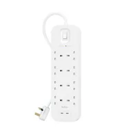 Listwy zasilające - Belkin 2M, 8-portowa listwa + Dual USB-C, 30W 900J - miniaturka - grafika 1