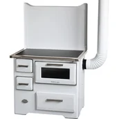 Kuchnie węglowe - SKIVA Kuchnia stalowa Luna biała prawa - miniaturka - grafika 1