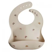 Śliniaki i fartuszki - Mushie, Śliniak silikonowy z kieszonką, Rainbow tęcza - miniaturka - grafika 1