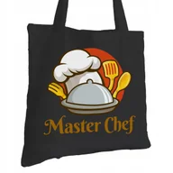 Torby i wózki na zakupy - Torba Bawełniana dla Kucharza Czarna Na Prezent ekologiczna Trwały Nadruk - miniaturka - grafika 1