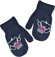 Rękawiczki dla dzieci - Rękawiczki zimowe dziewczęce na sznurku misie Noviti RZ034 Granatowe - miniaturka - grafika 1