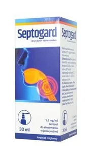 FARMAK INTERNATIONAL Septogard 1,5 mg/ml aerozol do stosowania w jamie ustnej 30 ml |  OD 199 PLN! - Przeziębienie i grypa - miniaturka - grafika 1