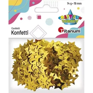 Titanum Konfetti gwiazdki złote 14 g średnica 6 i 18 mm CRAFT-FUN 284809 4551 - Pozostałe akcesoria dla plastyków - miniaturka - grafika 2