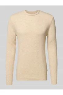Sweter z dzianiny z prążkowanymi wykończeniami model BRANKO - Blend - Swetry męskie - miniaturka - grafika 1