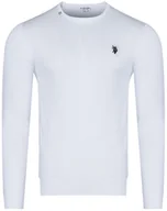 Swetry męskie - U.S. POLO ASSN. - SWETER MĘSKI BURT 173 67923 53241 100 biały bawełniany - miniaturka - grafika 1