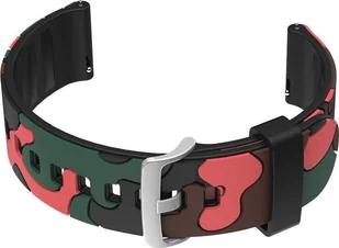 Pasek gumowy do zegarka U13 - czarny/pomarańczowy-moro - 20mm - Akcesoria do smartwatchy - miniaturka - grafika 1