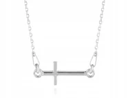 Naszyjniki - Naszyjnik Krzyż krzyżyk srebro celebrytka - miniaturka - grafika 1