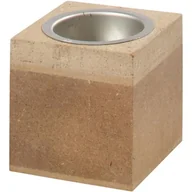 Świeczniki - Świecznik sześcienny na tealighty z metalowym pojemnikiem. ref 56719 - miniaturka - grafika 1