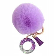 Breloki - Breloczek z pomponem fioletowym - litera O, stylowy dodatek - miniaturka - grafika 1