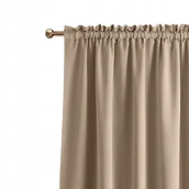 Zasłony - Zasłona zaciemniająca beżowa 140x260 na żabki - miniaturka - grafika 1