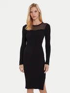 Sukienki - Morgan Sukienka dzianinowa 252-RMAN Czarny Slim Fit - miniaturka - grafika 1