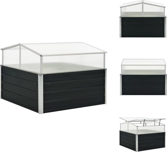 vidaXL Szklarnia antracyt 100x100x77 cm stal ocynkowana - Donice i doniczki