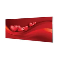 Dekoracje domu - Panel szkło za indukcję Serca czerwone tło 125x50 cm - miniaturka - grafika 1