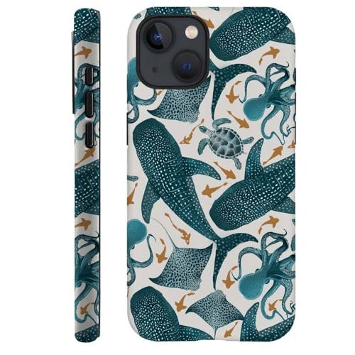 DAIZAG Etui kompatybilne z iPhone 14, ośmiornica żółw Manta Ray wieloryb etui na telefon iPhone 14 dla dziewcząt kobiet chłopców mężczyzn
