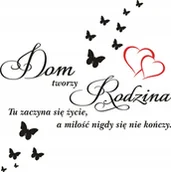 Naklejki na ścianę - Napis na ścianę naklejka 240x240cm Dom Rodzina 280 multikolor - miniaturka - grafika 1