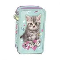 St. Majewski Piórnik szkolny potrójny z wyposażeniem My Little Friend, Mint Kitty - Piórniki - miniaturka - grafika 1