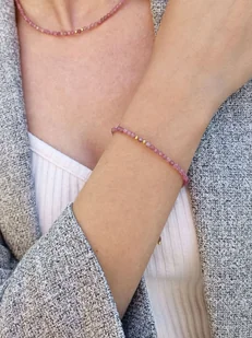 Bransoletka Różowy Turmalin - Subtelny Blask - Bransoletki - miniaturka - grafika 1